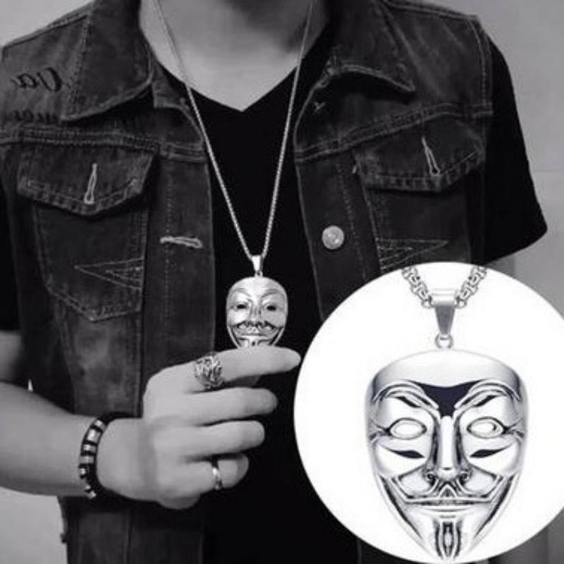 Featuring a Vengeful Killing Team Necklace and a Domineering High-end Couple Face Pendant Made of Titanium Steel