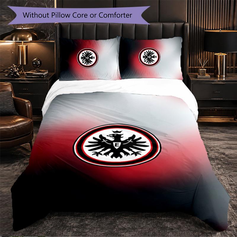 Футбольный комплект постельного белья Eintracht Frankfurt из 3 предметов Мягкий комплект с пододеяльником и наволочками Декоративный комплект для спальни для дома