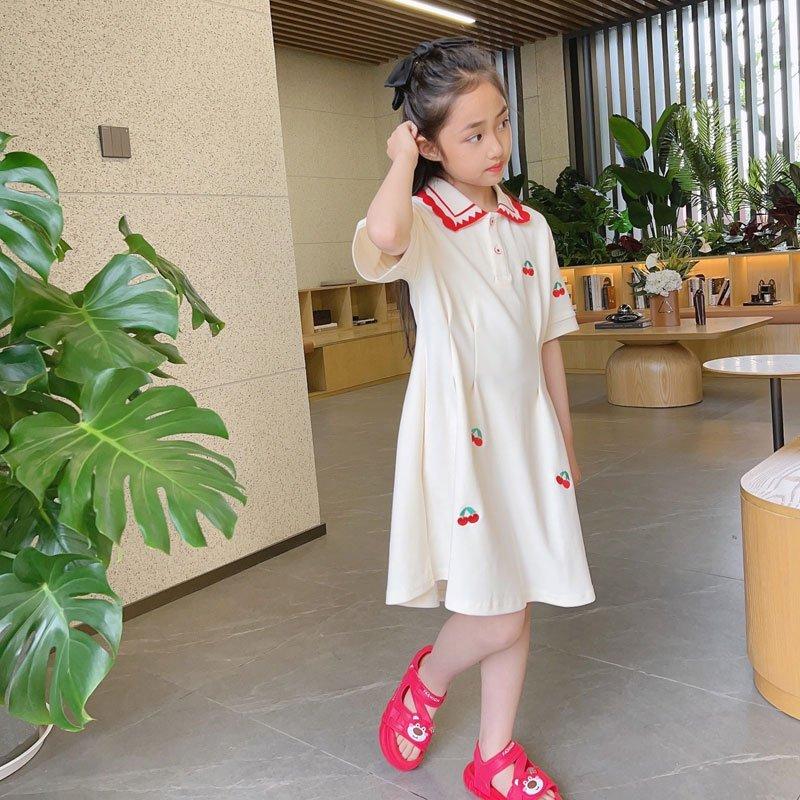 Girls Summer Polo Dress Pink Princess for Big Kids