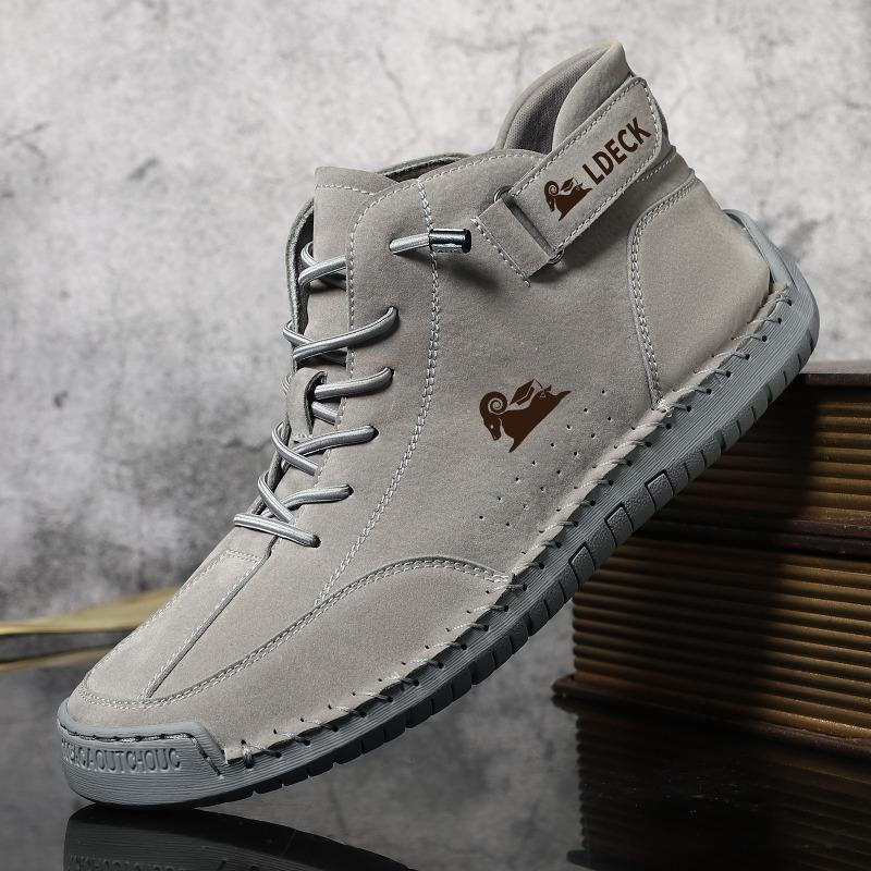 Модная мужская повседневная обувь Высококачественные ботильоны из коровьей кожи Модные кожаные ботинки ручной работы Высокие кроссовки для мужчин Zapatillas Hombre