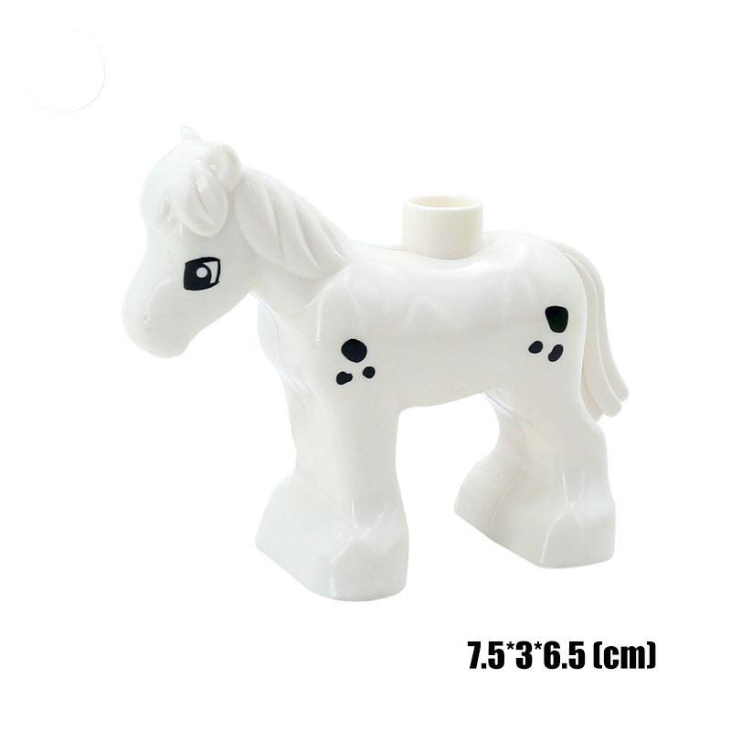 Big Size Building Blocks Animal Accessorie Compatible Duplo Rabbit Fish Bear Chicken Pig Duck Dog Cat Horse Cow Sheep Toys Gifts