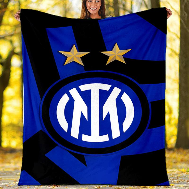 Inter Milan logo1 printed throw blanket—lightweight,soft,warm;versatile blanket for all seasons—perfect as &air-conditioning throw,nap blanket