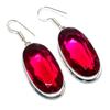 Mozambique Garnet Gemstone 925 Sterling Silver Gift Jewelry Earring 2.09"