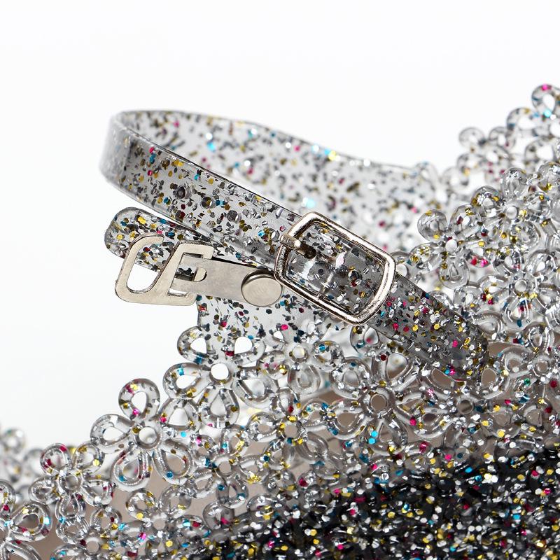 Женские стильные босоножки на танкетке Женские прозрачные туфли Дышащие летние босоножки Женские туфли из желе Повседневные босоножки Женская обувь