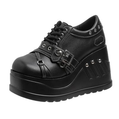 Модные туфли-лодочки в стиле панк-готика для женщин 2024 года, новые туфли Мэри Джейн на толстой подошве, брендовые туфли на платформе, туфли на танкетке и высоком каблуке для вечеринки в стиле косплея, дизайнерские туфли в стиле Лолиты