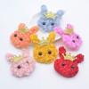 6Pcs Plush Padded Rabbit Flatback Scrapbooking Ornamnet Patches Accessories DIY Crafts Supplies