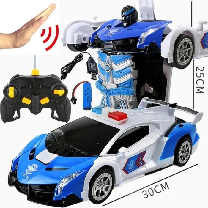 24CM pas de musique D - Jouet de voiture télécommandé pour enfants, Robot de transformation à induction, Déte