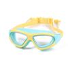 Детские водонепроницаемые и противотуманные плавательные очки с большой оправой, удобные защитные очки с силиконовым покрытием