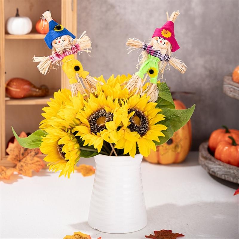 Halloween Scarecrow Decorations Fall Harvest Scarecrow for Autumn,Garden,Thanksgiving Decor Standing Scarecrow Decor