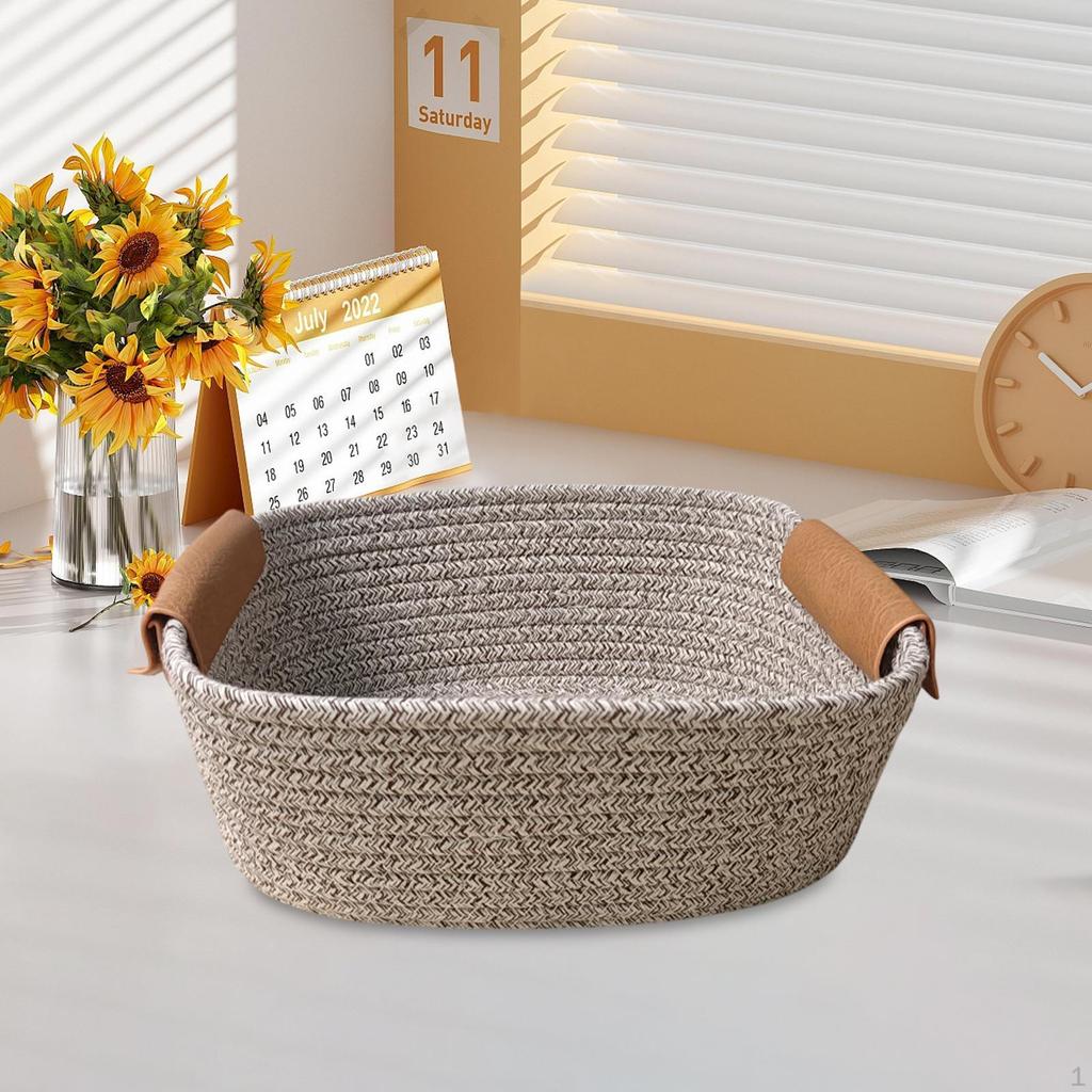 Хлопчатобумажная плетеная корзина для хранения фруктов, декоративная деревенская корзина для пикника, для хлеба
