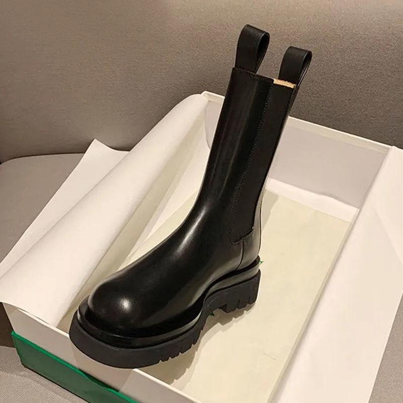 Fashion Thicked Women's Boots  Spring Plus Velvet Shoes Woman Chelsea Boots Warm Leather Square Head Ankle Boots for Women