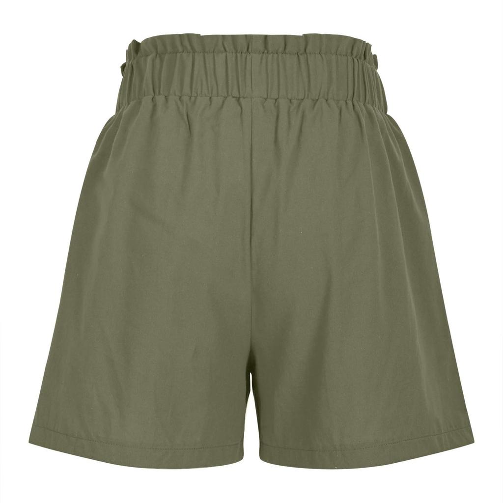 Шорты для женщин однотонные повседневные летние свободные шорты с завязками на карманах