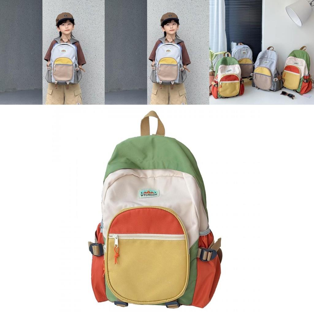 Childrens Casual Polyester Kids Backpack With Stitching Details For Kindergarten Students