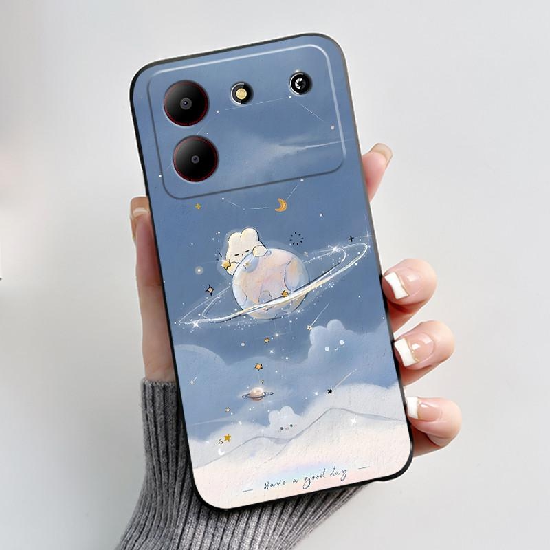 Милый мультяшный чехол для ZTE Blade A54 Fundas Capa Печатный корпус Защитная крышка Мягкий силикон Черный корпус Coque