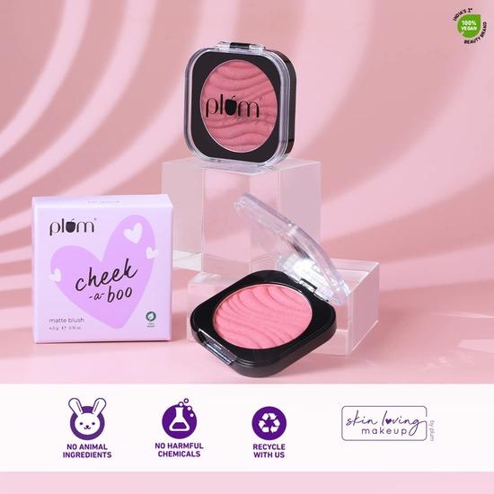 Plum Матовые румяна Cheek-A-Boo | Высокопигментированные | Легко растушевываются | 100% веганский продукт и не тестируется на животных | 121 - Peach Out