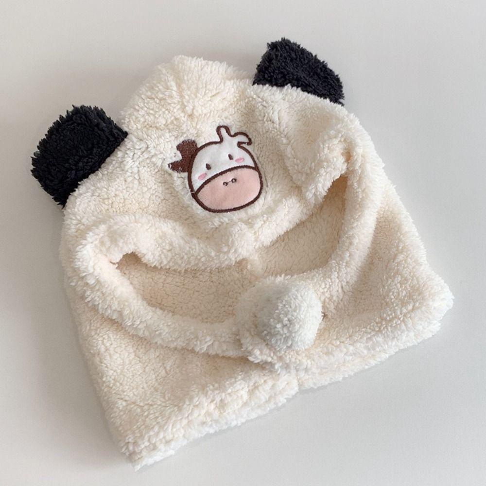 Цельная детская шапка-капюшон, шарф, ветрозащитная детская шапка-бини, милая зимняя детская шапка-шарф