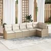 6-piece Garden Sofa Set with Beige Poly Rattan Cushions vidaXL, 2-seater Garden Sofa with Cushions 3345721
