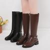 Новые осенне-зимние женские длинные сапоги, большие размеры 35-41, сшитые сбоку, с молнией, модные сапоги до колена, женские современные сапоги