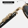 Металлические солнцезащитные очки в стиле стимпанк для мужчин с дужками с принтом гепарда, женские солнцезащитные очки класса люкс, защита глаз UV400, винтажные очки