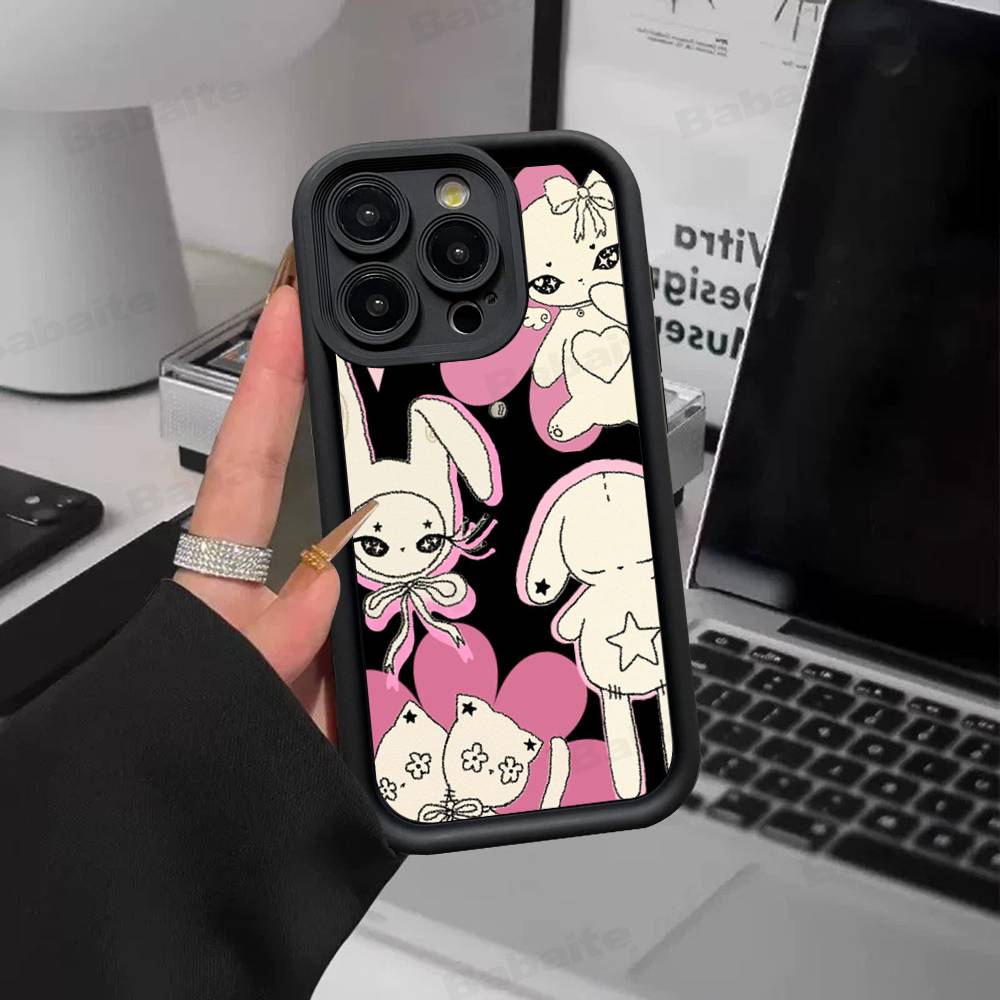 Модный Чехол для Телефона в Стиле Гяру для IPhone 11 12 13 16 15 17 14 Pro Max Мягкий Силиконовый Чехол Funda