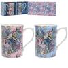 [A0733] ​​- Box of 2 Porcelain Mugs 'Lucerne' Pink Blue - 10x7. 5 Cm (leopard)