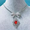 Готическое викторианское ожерелье с подвеской в виде красной капли воды