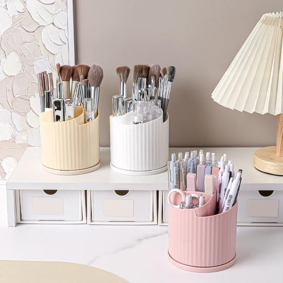 Вращающийся на 360 градусов держатель для кистей для макияжа, 5 отделений, органайзер для косметики, дизайн в виде цветка, вращающаяся подставка для кистей для макияжа