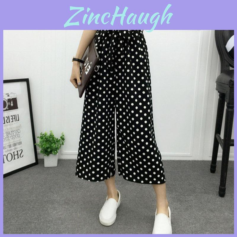 Women High Waist Elastic Striped Culotte Pants With Elegant Wide Leg Flare Design For Casual Wear