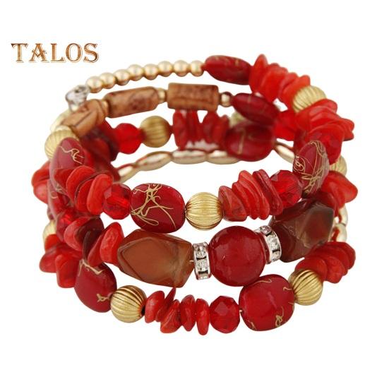 Unisex Bracelet Alloy Irregular Shape Stones Multi-layered Stacking Retro Ethnic Bohemian Faux Turquoise Faux Agate Adjustable Elastic Cord Wrist