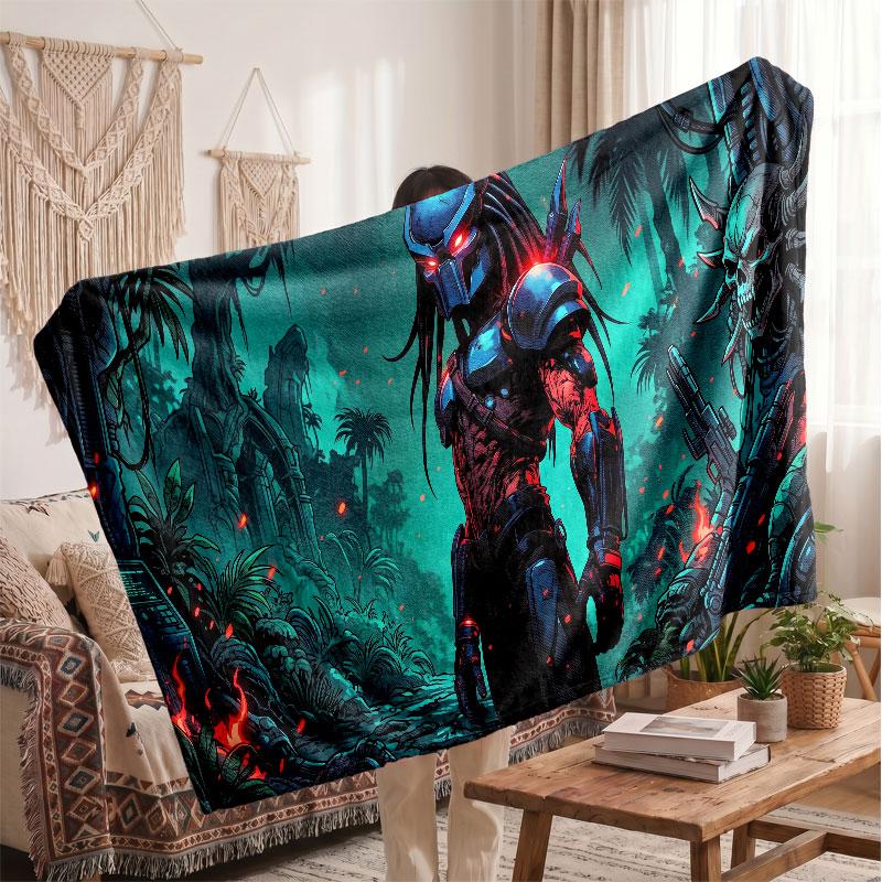 Warm Flannel BlanketPredator Soft Cozy Throw Blanket for Bedroom Couch
