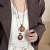 1 шт. Кулон-фляга для вечеринок Деревянное Модное Длинное Ожерелье Повседневные Украшения для Женщин Элегантное Регулируемое Винтажное Этническое