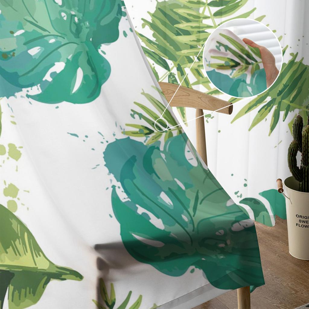 Банановая черепаха зеленые листья занавеска для гостиной прозрачный тюль занавески окна прозрачные для спальни аксессуары декор