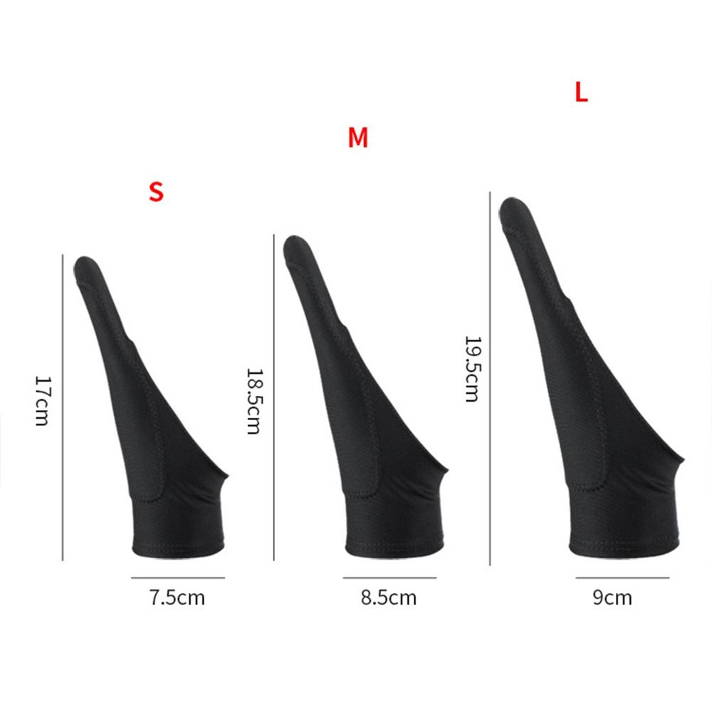 Anti-Scratch Black Blue Grey Pink Two Finger Glove Tablet Drawing Glove Art Supplies Painting Glove