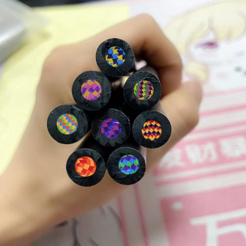 8 шт. радужные карандаши, цветные карандаши для взрослых, 8 цветов разноцветных карандашей для художественных принадлежностей, рисования, раскраски, рисования эскизов