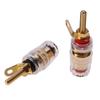 2 4mm Brass Speaker Amplifier Binding Posts Terminals Transparent Shell Oxidation Resistance Brass Terminal for Banana Plugs