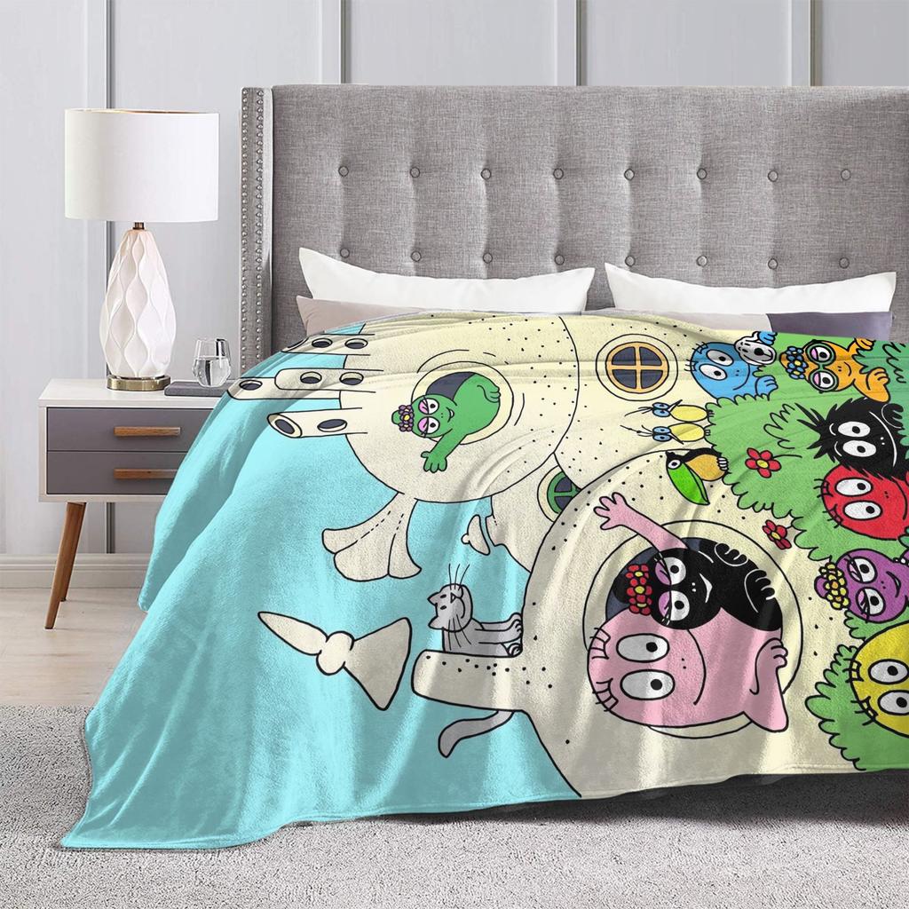 Милое Мультяшное Фланелевое Одеяло Les Barbapapa Теплое Плед для Путешествий на Открытом Воздухе Новинка Покрывало Чехол на Диван-Кровать