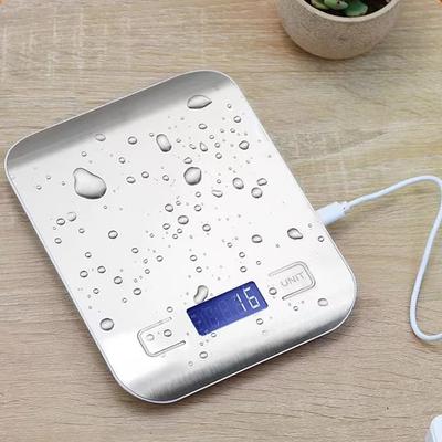 Цифровые весы с USB-зарядкой из нержавеющей стали, высокоточные кухонные пищевые весы для приготовления пищи и выпечки, от 1 г до 10 кг