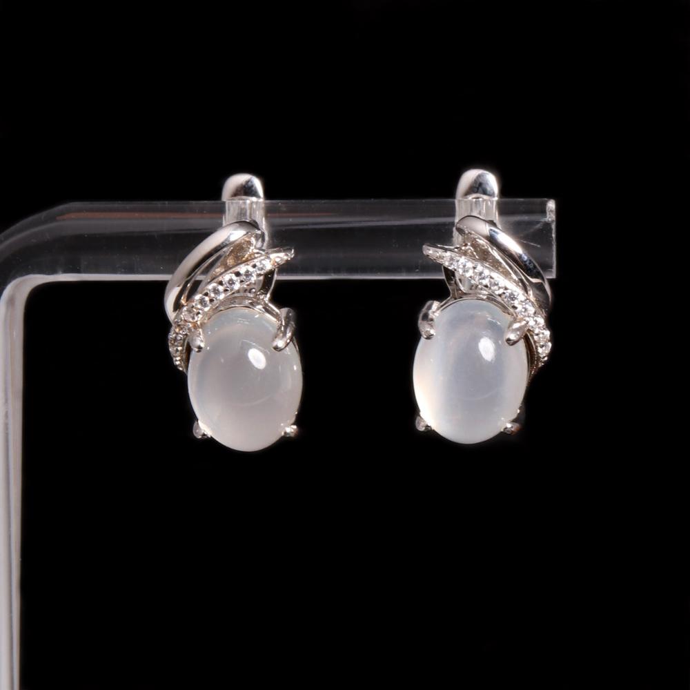 Легкие роскошные элегантные серьги из натурального белого лунного камня, модные ювелирные изделия из стерлингового серебра 925 пробы для женщин и девочек, подарки на день рождения