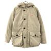 Danton Logo Patch Hooded Down Jacket 34 Beige Women Used
