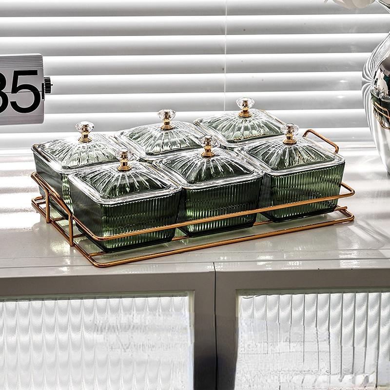 Легкая роскошная фруктовая тарелка для разделения тарелка для дома, гостиной, сухофруктов, конфет, закусок, бара, караоке, орехов, тарелка