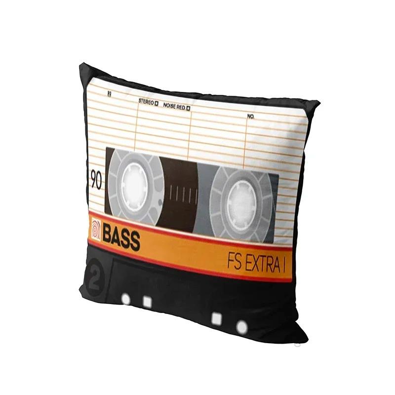 Home Decor Retro 90s Cassette Tape Pattern Pillow Covers Pattern Cushion Cover Suitable for Sofa Bedroom Car Pillow Cover