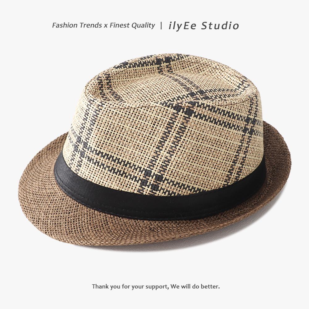 Мужская и женская летняя соломенная федора - Панама для пляжа с защитой от солнца