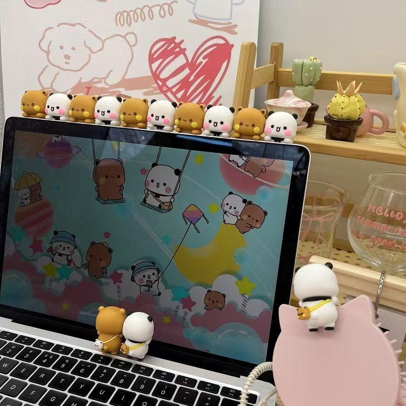 Новая Фигурка Плюшевого Мишки Панды Бубу Дуду Игрушка Мультяшная Кукла Панда Для Дисплея Мобильного Телефона Декоративная Кукла Подарок для Фанатов