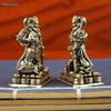 Mini Brass God Of Wealth Figurine - Zhao Gongming Statue Feng Shui Wealth Decor  Desktop Ornament