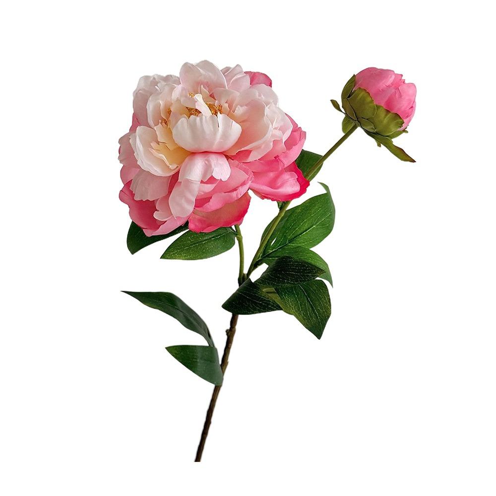 DIY 2 Head Artificial Peony Bouquet Silk Cloth Lifelike Peony Flower Bundle Artificial Flower Home Wedding Decoration