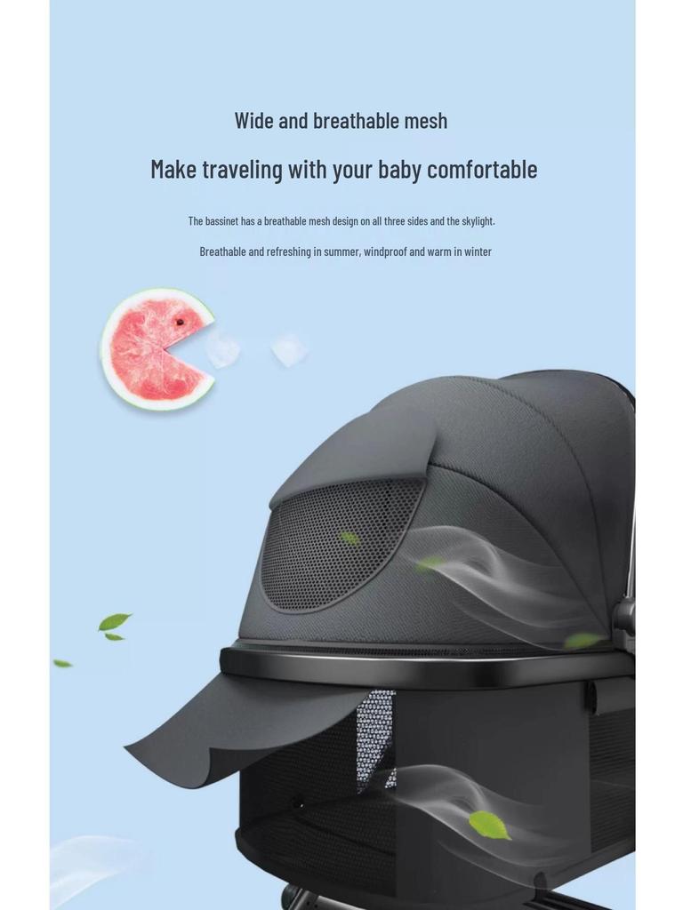 Легкая детская коляска двойного назначения: Высокая проходимость, Трансформируемая, Складная, и Двусторонняя.