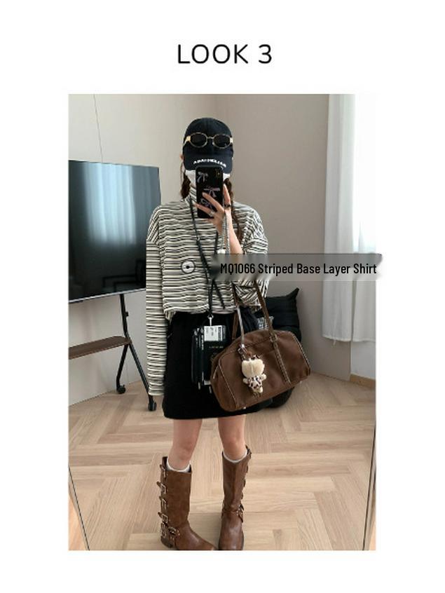 Moqie Winter Petite A-line Woolen Drawstring Short Skirt MQ1064