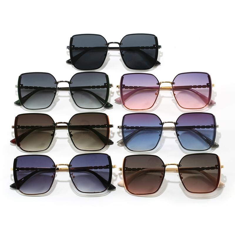 Custom Logo Retro Square Sunglasses for Women New Arrival UV 400 Anti-Radiation Classic Metal Fashion Sun Glasses