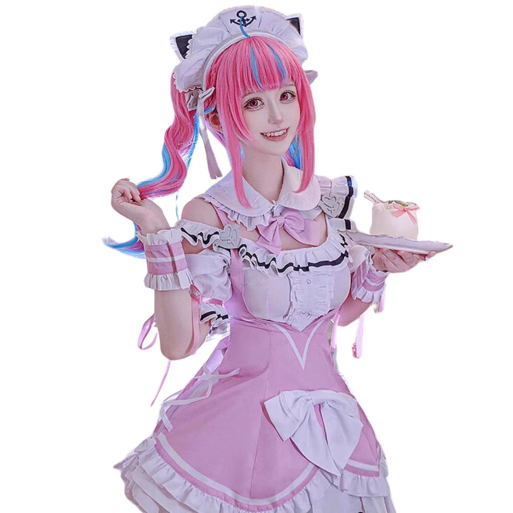 [Milky Time] Hololive Minato Aqua Cosplay Vtuber Halloween New Costume Maid
