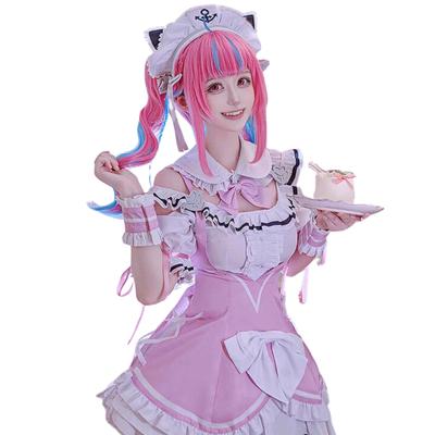 [Milky Time] Hololive Минато Аква Косплей Vtuber Хэллоуин Новый Костюм Горничная